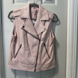 Philosophy mauve pink faux suede vest.